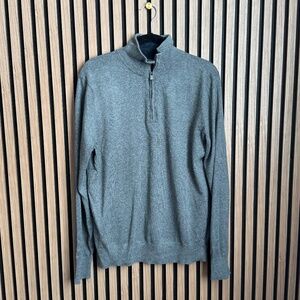 Banana Republic Factory Cotton ¼-Zip Sweater (Gray)